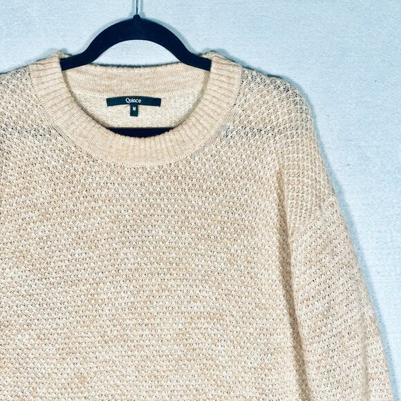 Quince Sweater Womens M Beige Tan Wool Alpaca Tunic Slouchy - Picture 3 of 11